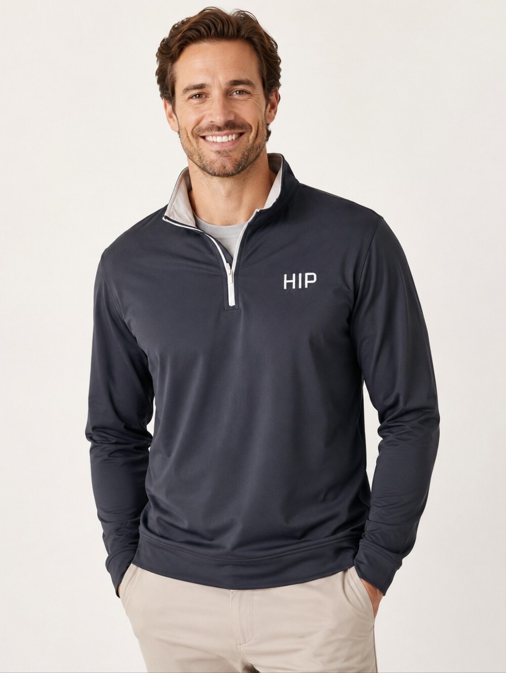 Peter Millar men’s L quarter zip performance golf pullover black preppy country
